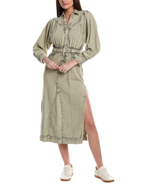 Free People Mad Love Denim Midi Dress