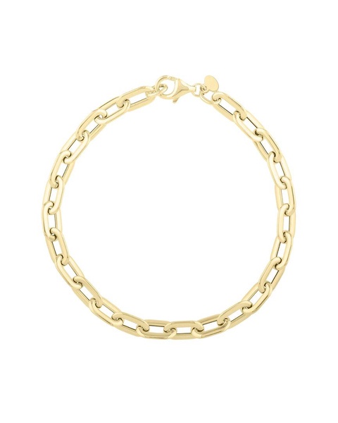 14K Italian Gold Flat Paperclip Link Bracelet