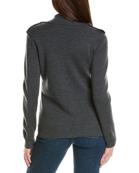 epaulette wool sweater jacket