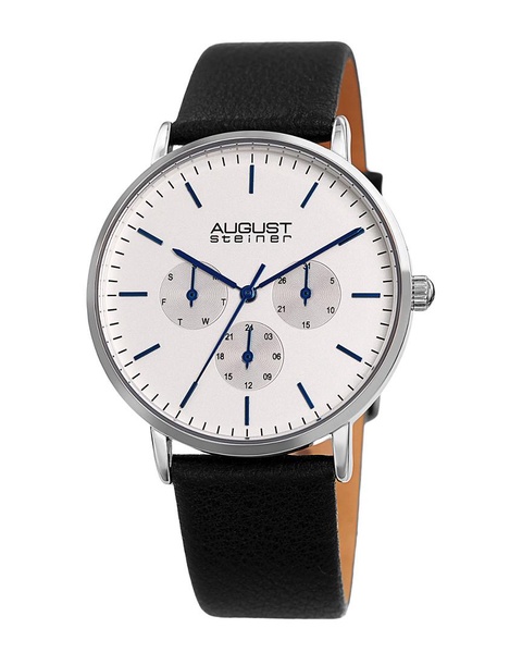 August Steiner Men's Genuine Leather Watch