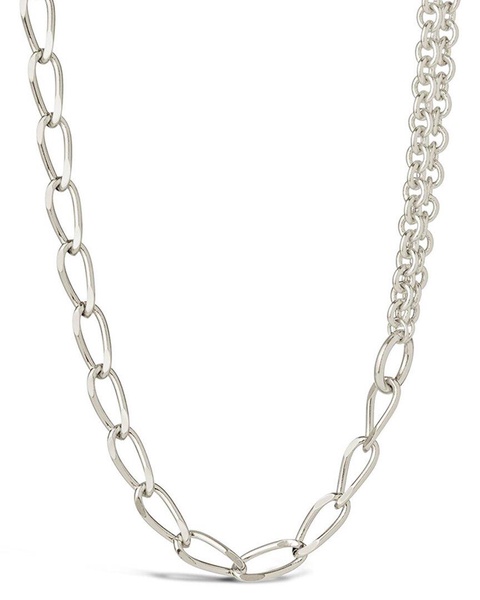 Sterling Forever Rhodium Plated Milan Layered Chain Necklace