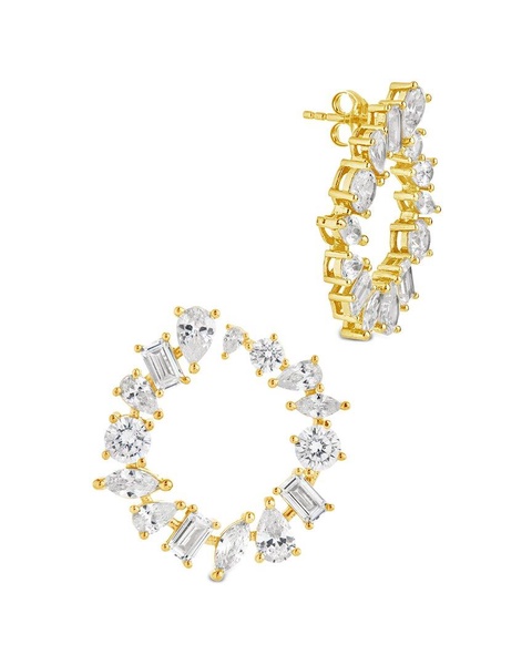 Sterling Forever 14K Plated CZ Shania Earrings