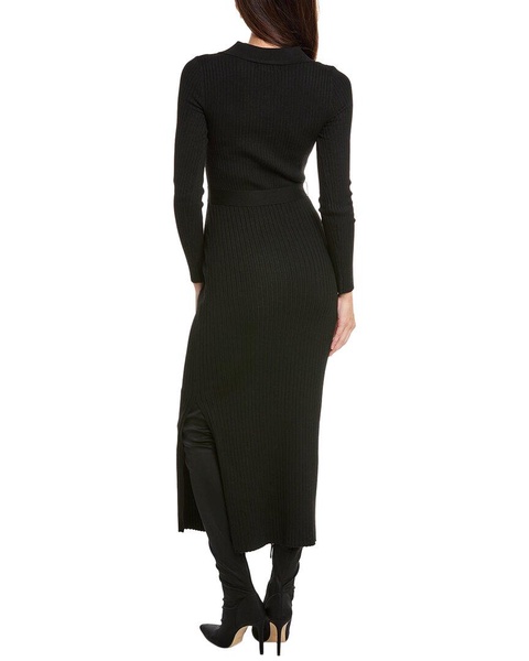 rib maxi polo dress