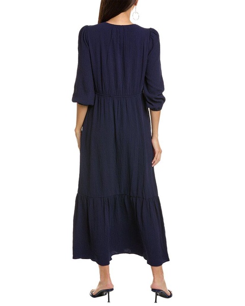 Anne Klein Women's V Neck Empire Seam Maxi with Flounce