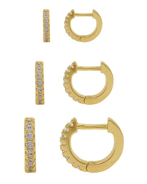 ADORNIA 14K Plated Huggie Hoops
