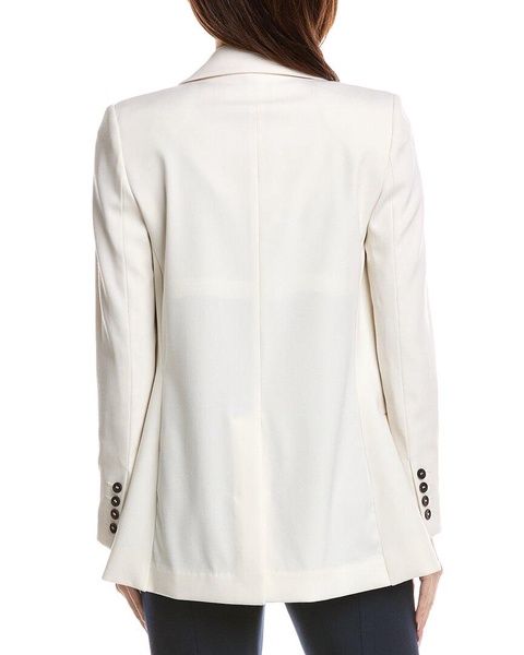 Oscar de la Renta 2-Pocket Double-Breasted Silk-Lined Wool-Blend Blazer