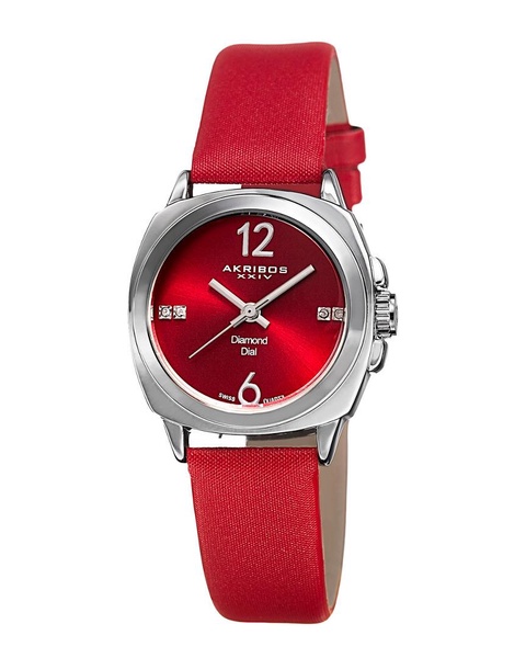 	Akribos XXIV Women's Satin Diamond Watch	