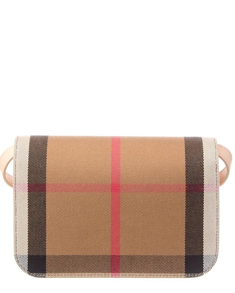 Burberry Check Canvas & Leather Shoulder Bag