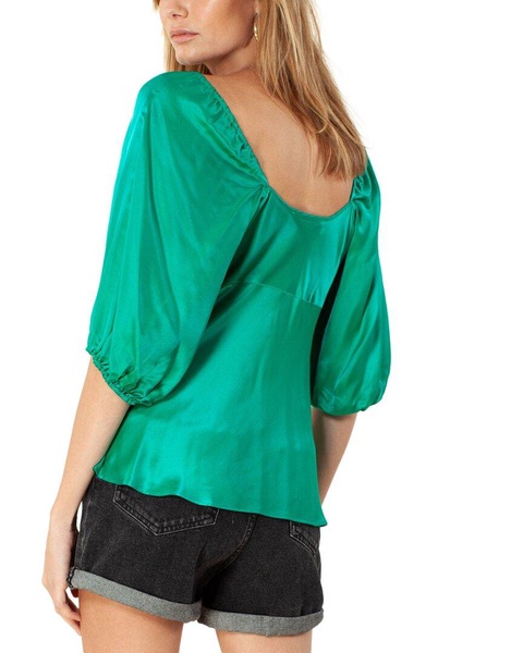 Hale Bob Solid Off-Shoulder Silk-Blend Top