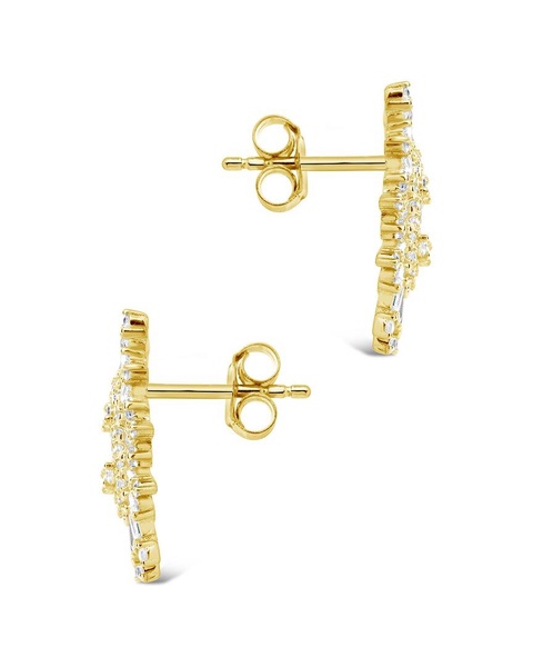 Sterling Forever 14K Plated CZ Mari Studs