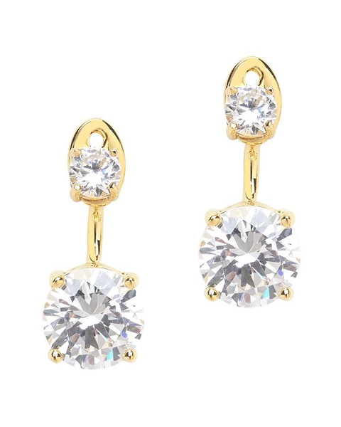 Sterling Forever 14K Over Silver CZ Brilliant Jacket Earrings