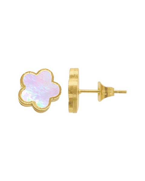ADORNIA 14K Plated Clover Studs