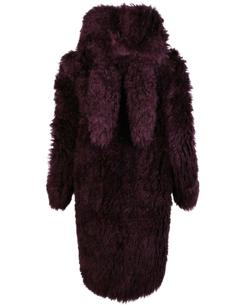 Burberry Leather-Trim Mohair-Blend Coat