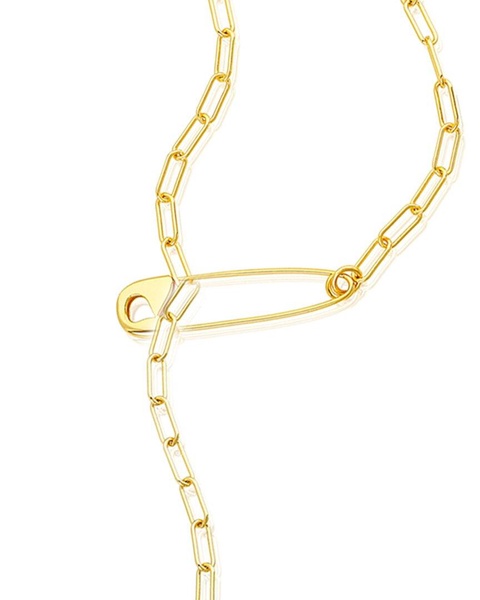 ADORNIA 14K Plated Safety Pin Necklace