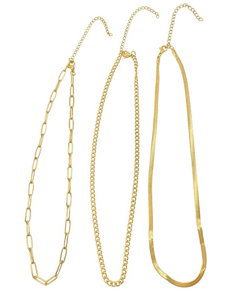 ADORNIA 14K Plated Mixed Chain Necklace