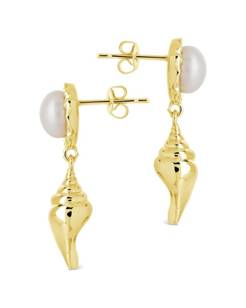 Sterling Forever 14K Plated 8mm Pearl Beverly Studs