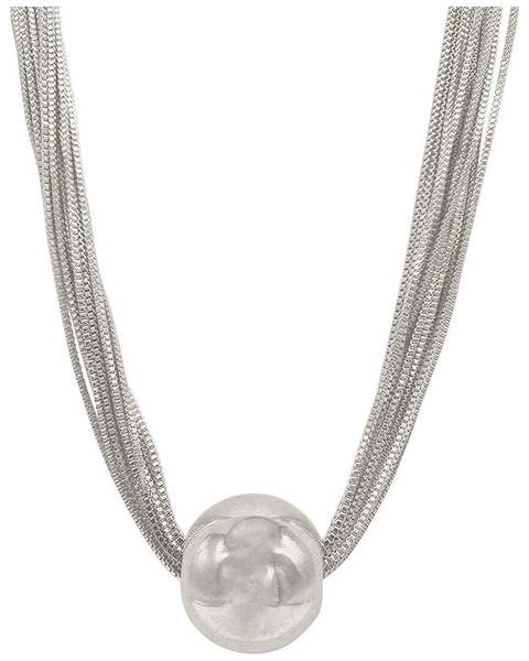 Adornia Rhodium Plated Stretch Necklace