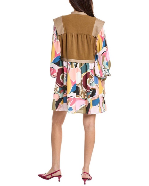 CROSBY by Mollie Burch Hendrix Mixed Media Mini Dress