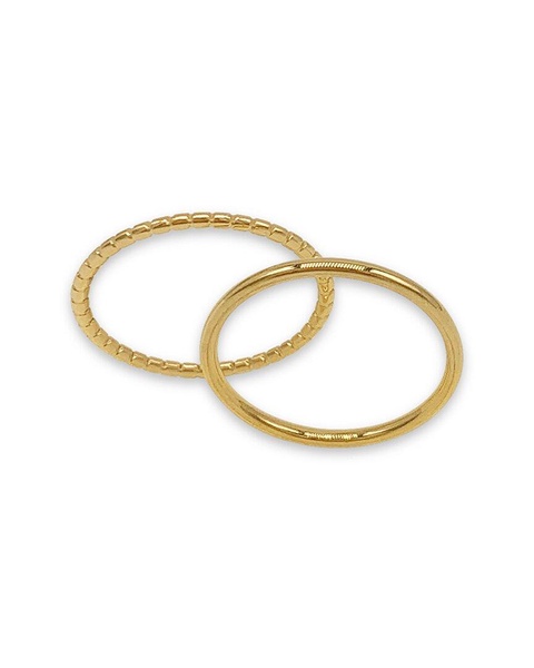 ADORNIA 14K Plated Stacking Ring Set