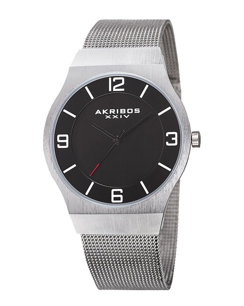 Akribos XXIV Stainless Steel Mesh Watch