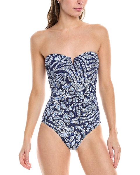 Tommy Bahama Playa Brava V-Front Bandeau One-Piece