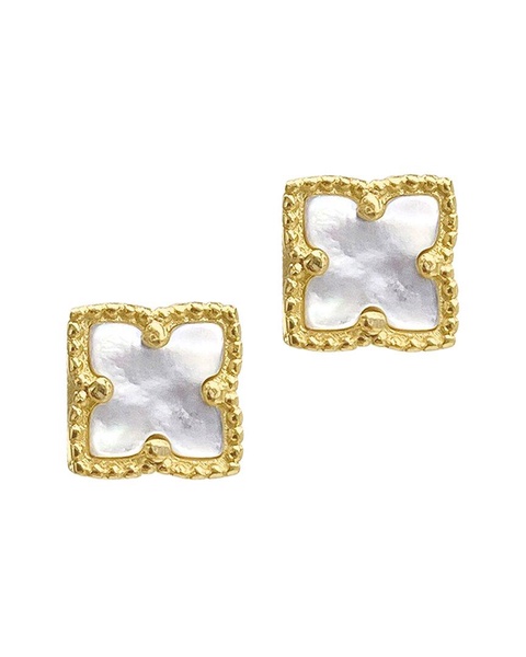 ADORNIA 14K Plated Flower Studs