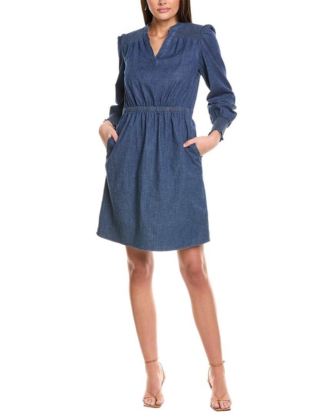 Jones New York Smocked Shoulder Mini Dress