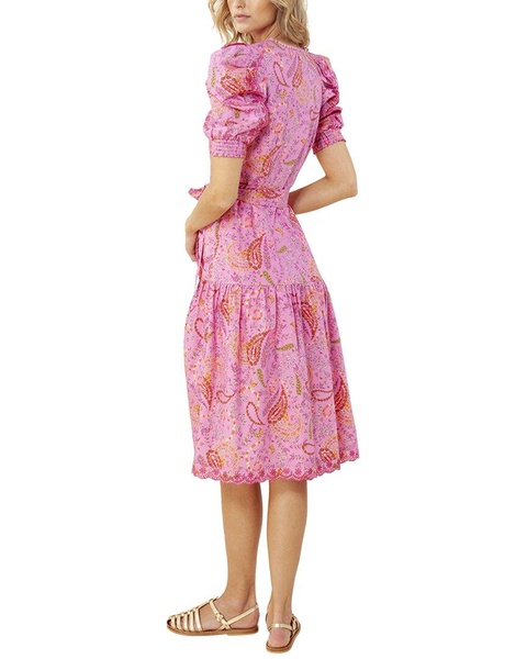 Hale Bob Puff Sleeve Midi Dress