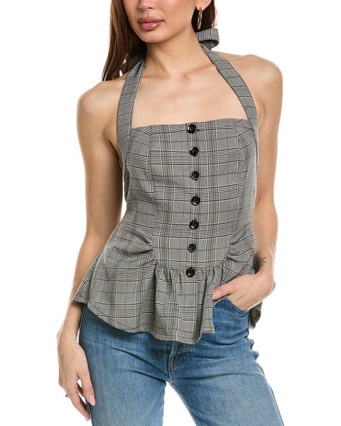 Free People Anastasia Plaid Top