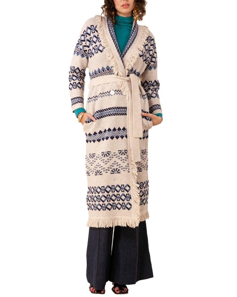 Hale Bob Jacquard Wool-Blend Cardigan