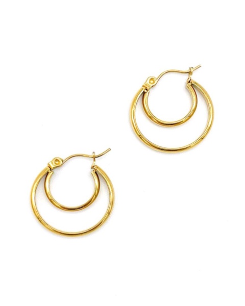 ADORNIA 14K Plated Crescent Midi Hoops