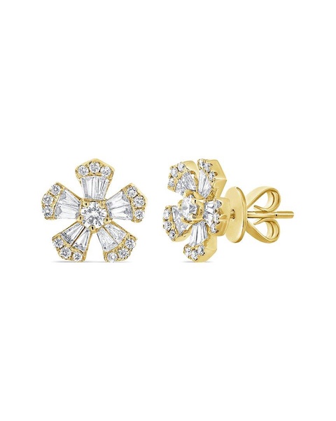 Sabrina Designs 14K 0.99 ct. tw. Diamond Flower Earrings