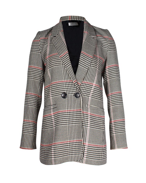 madeleine plaid blazer in grey polyseter