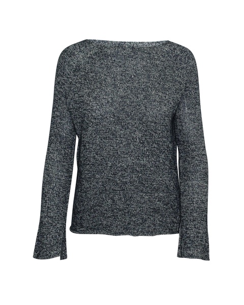 knit sweater in navy blue linen