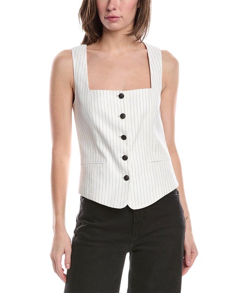 kiana linen-blend vest