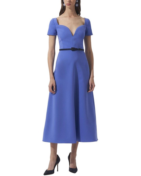 Carolina Herrera Curved Neckline Midi Dress