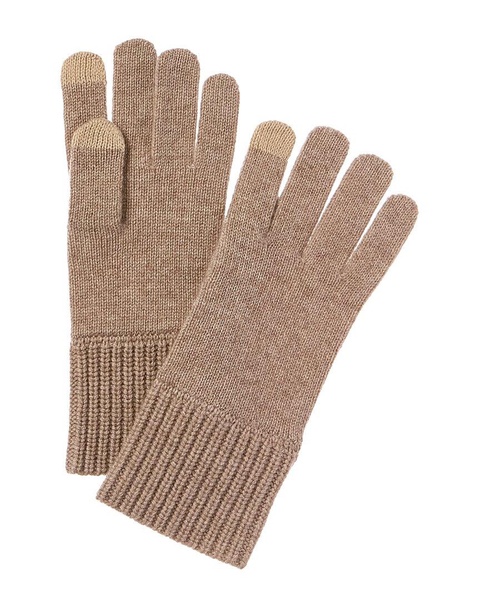 cashmere knit shaker rib cuff cashmere tech gloves