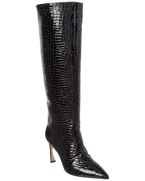 kyra 85 patent croc-embossed leather knee-high boot
