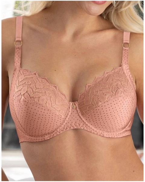 three parts full cup bra in bulles rosees