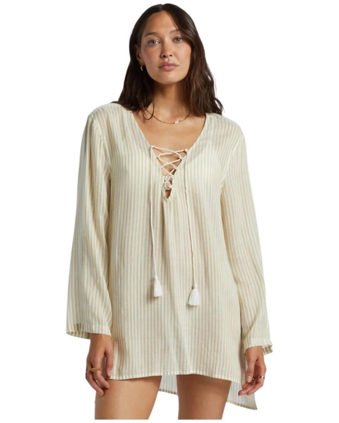 blue skies beach cover-up in moss joy