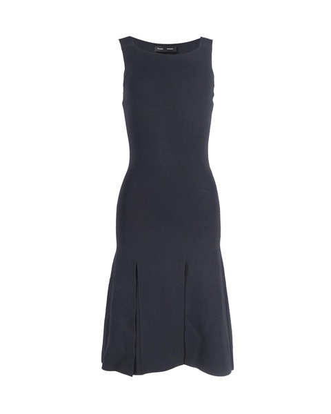 back cutout dress in black rayon