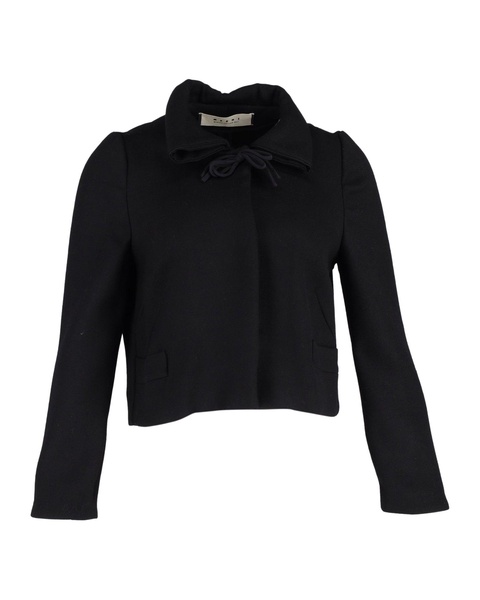 cropped jacket in black wool