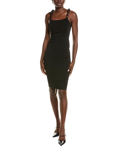 alina chain shoulder sheath dress