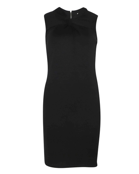 v-neck mini dress in black viscose
