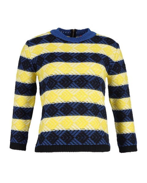 striped patterned sweater in multicolor wool