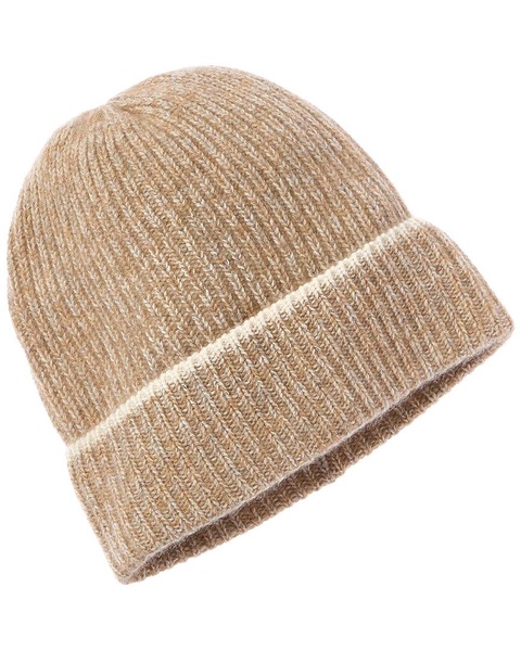 cashmere marl chunky rib knit cashmere hat