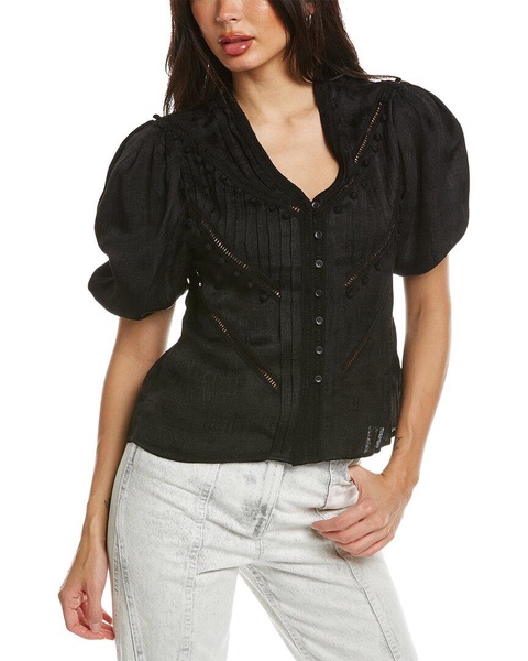 poyra linen-blend shirt