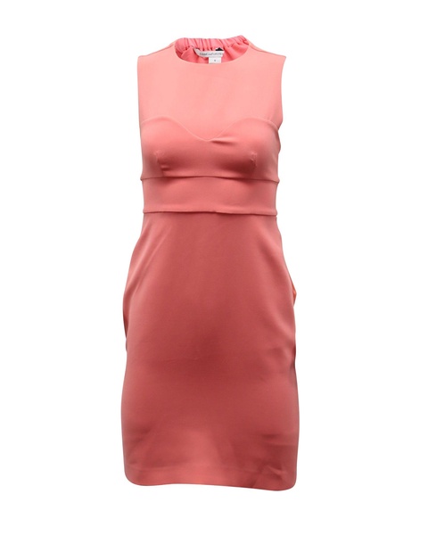 colorblock sleeveless tamika dress in peach triacetate