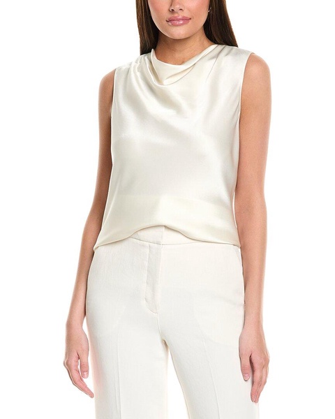 St. John Liquid Satin Cowl Neck Shell