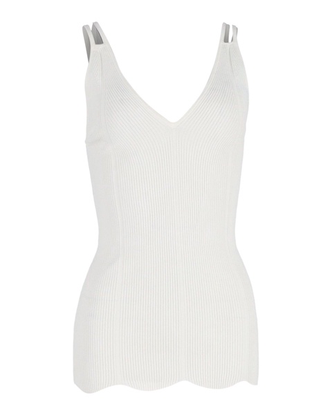 sandro knit sleeveless top in white cotton